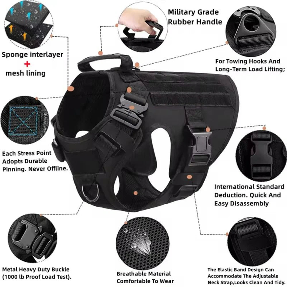 Tactical Dog Harness Set
